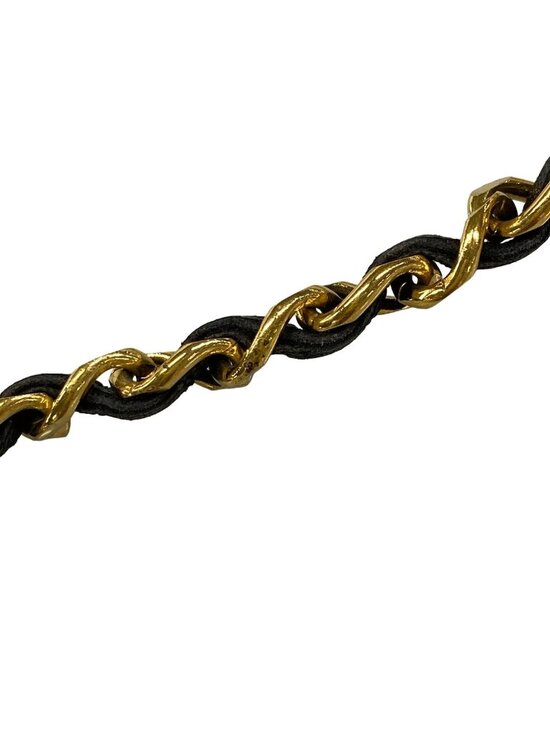 Chanel Belt Gold Black Chain CC Logo Lambskin main image 4